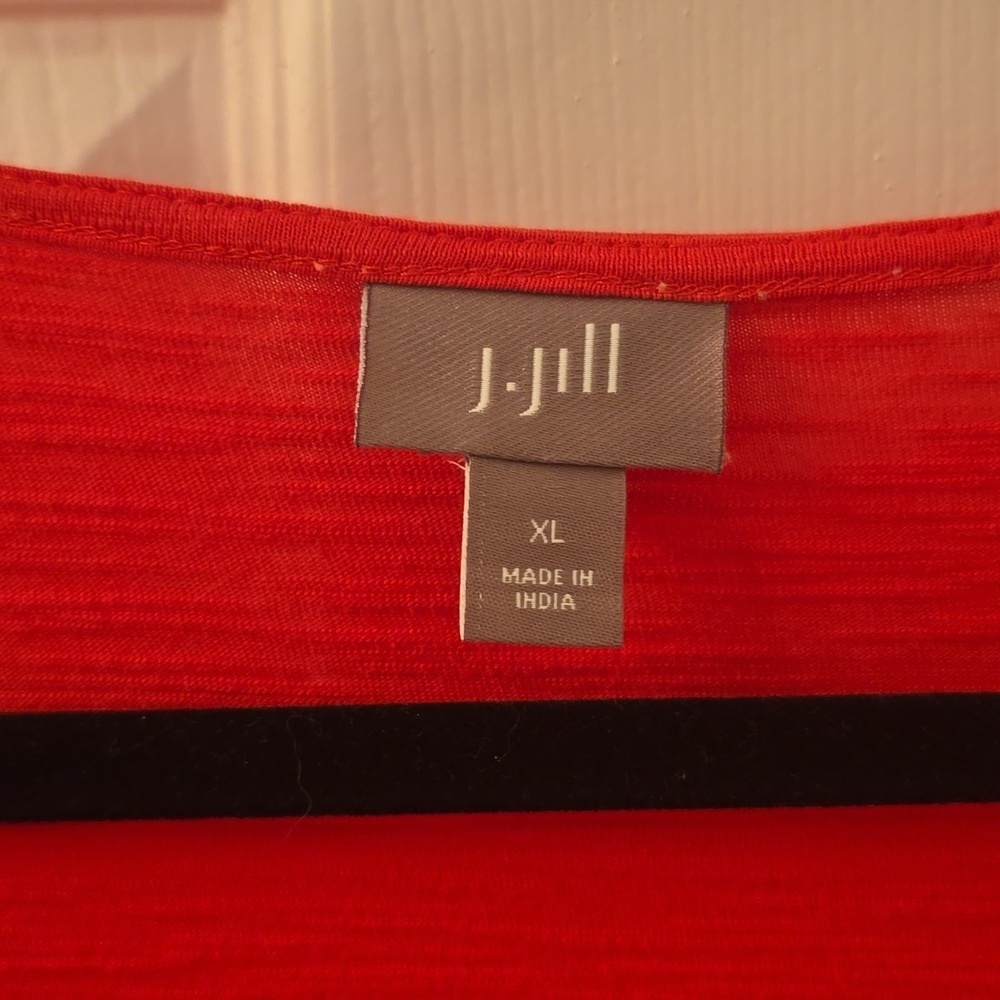 J Jill Women's Coral Button-Up Tunic, Lightweight Cotton, Size XL (0913) - Picture 2 of 8